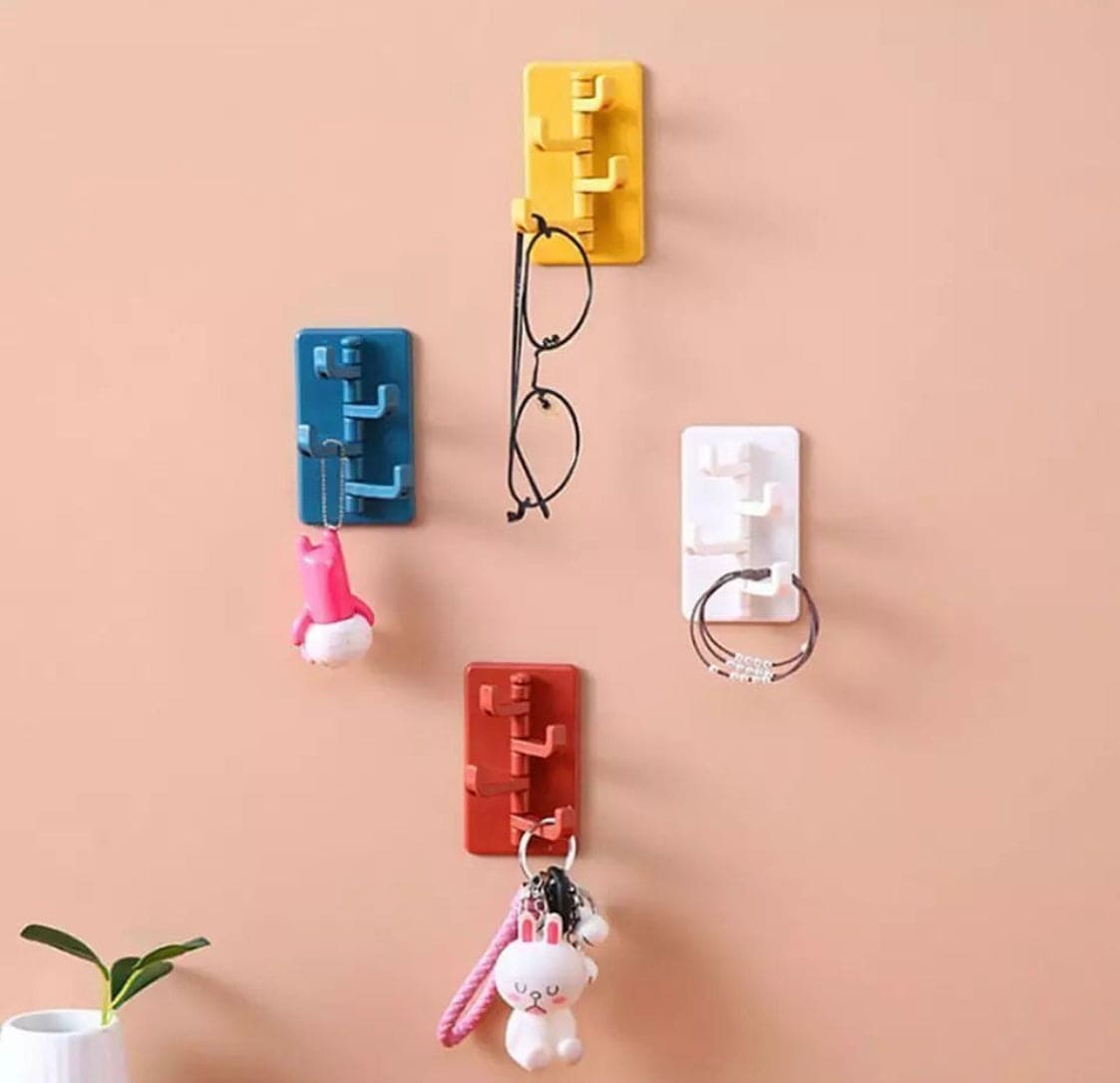 ABS Wall Hooks Storage Rack, Seamless Rotatable Strong Hook, Rotatable 4-Hook Key Hook Wall Self Adhesive Key Wall Hanger ABS Wall Hooks Storage Rack, Seamless Rotatable Strong Hook, Rotatable 4-Hook Key Hook Wall Self Adhesive Key Wall Hanger